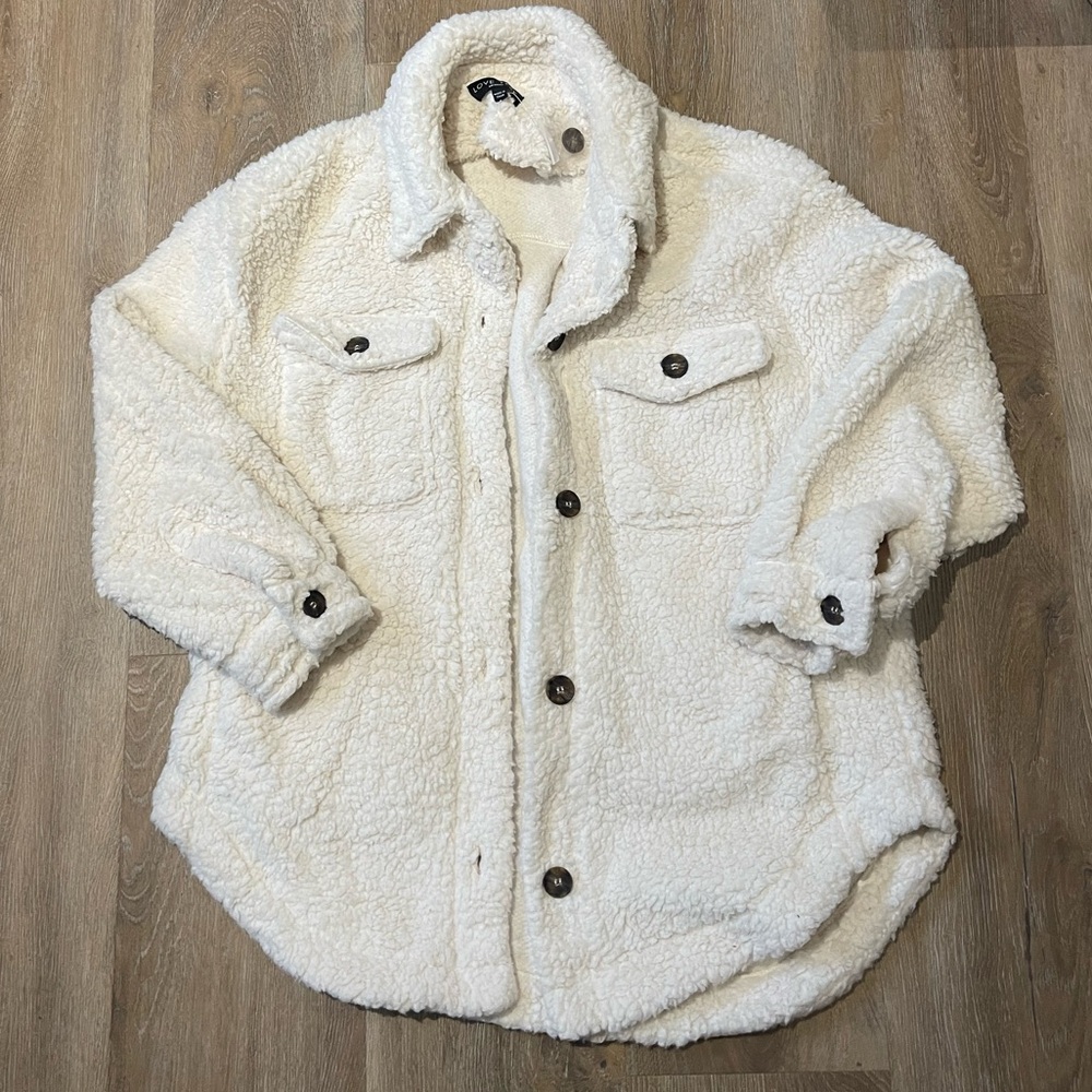 Windsor Cream Sherpa Button-Up Shacket